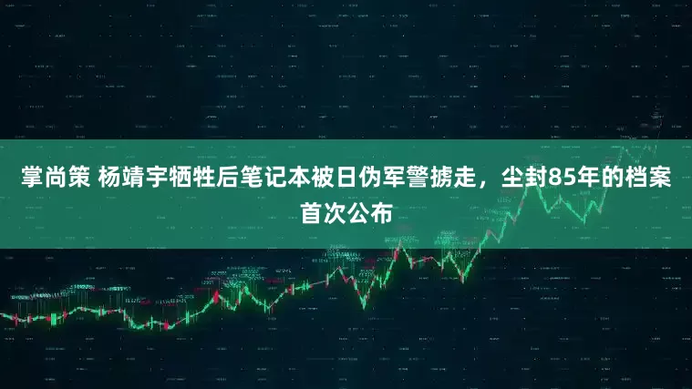 掌尚策 杨靖宇牺牲后笔记本被日伪军警掳走，尘封85年的档案首次公布